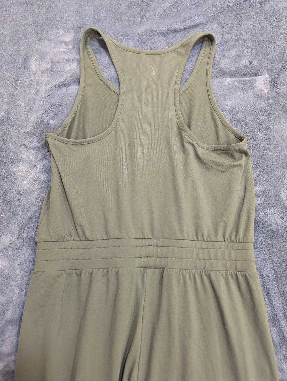 Nike Yoga Dri-FIT Racerback Jumpsuit Green Tank Women's Size Medium With Pockets